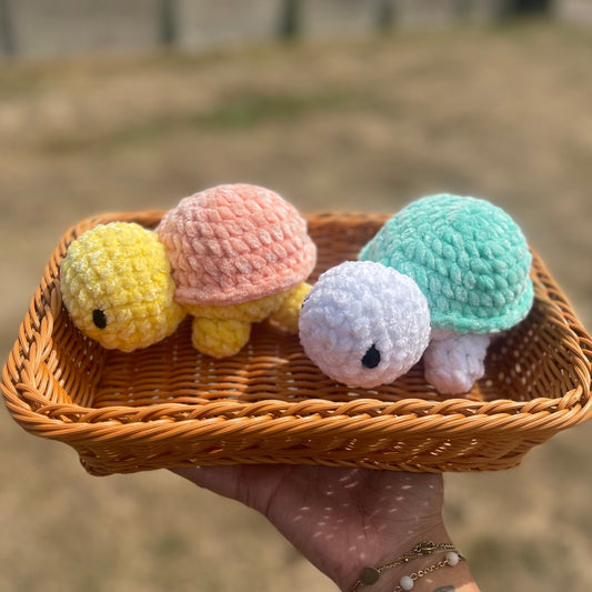 Peluche tortue au crochet personnalisable – différentes couleurs au choix